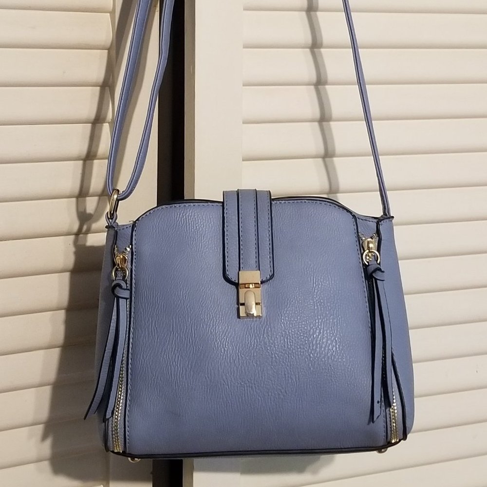 Lovely Periwinkle Blue Small size Purse with Shoulder Strap